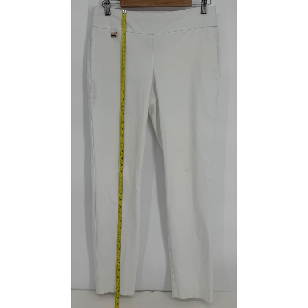 Alfani Womens White Pull On Stretch Slim Leg Dress Pants Sz 10 - Picture 2 of 10